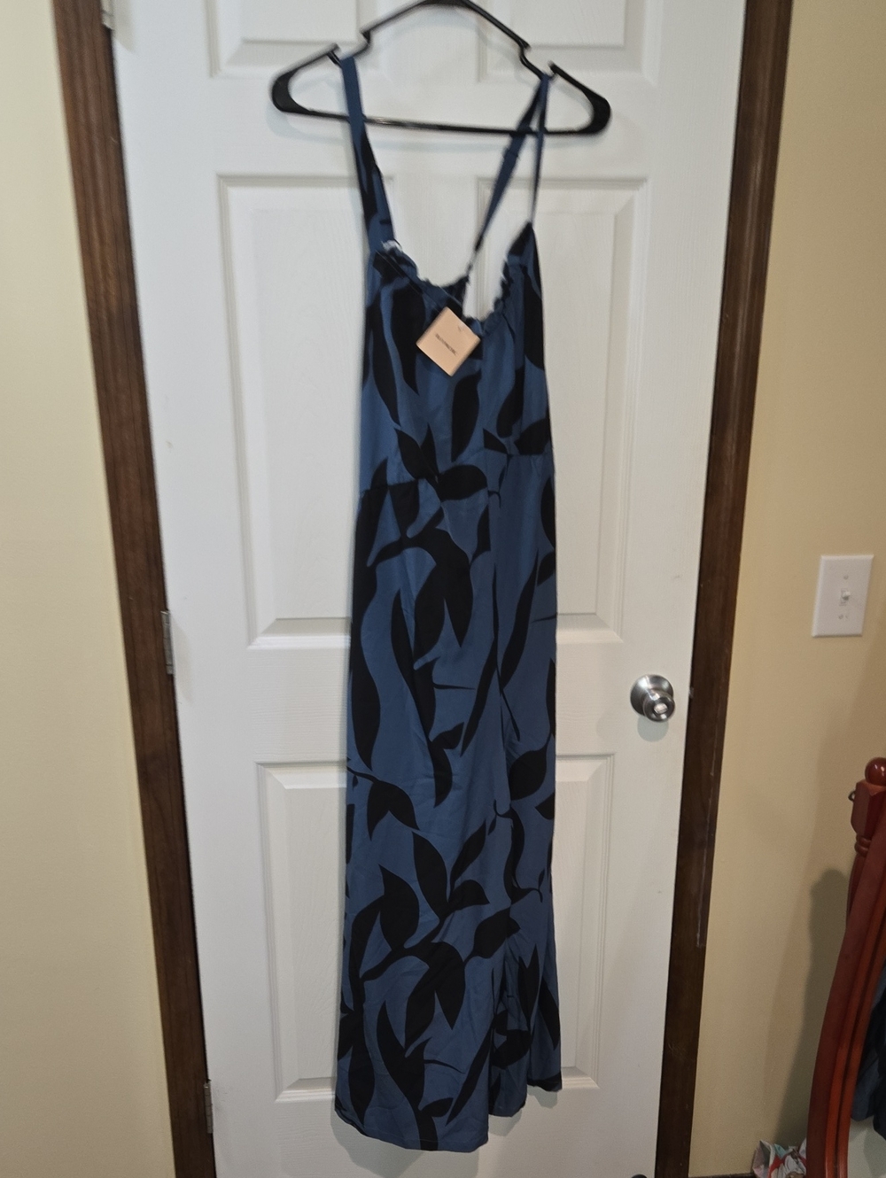 Bloomchic Blue Floral Jumper with Black Leaf Print